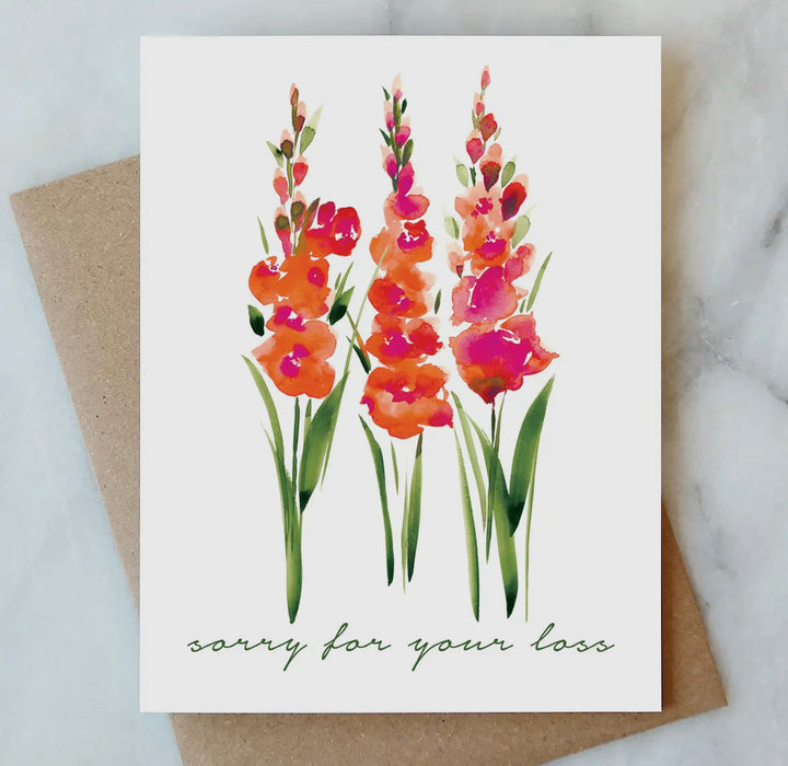 Gladiolas Sympathy Greeting Card | Sympathy & Condolence
