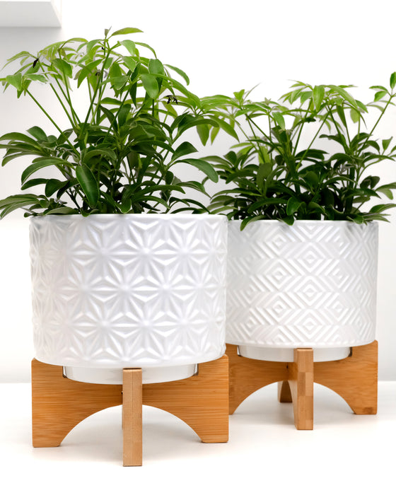 White Pot Stand 6.75”