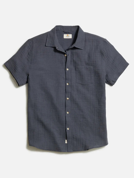 Marine Layer - Crinkle Double Cloth Shirt - India Ink