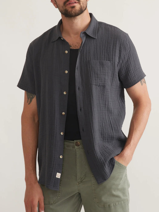 Marine Layer - Crinkle Double Cloth Shirt - India Ink