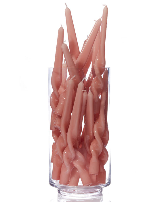 Maegan Glossy Taper Candles - Pink - Large