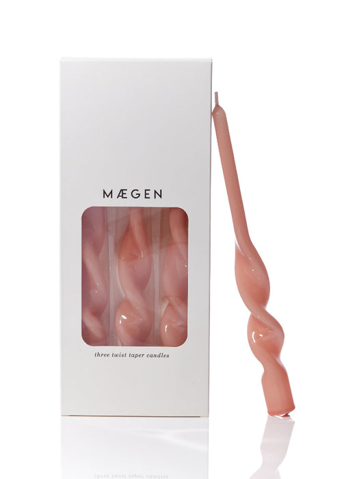 Maegan Glossy Taper Candles - Pink - Large