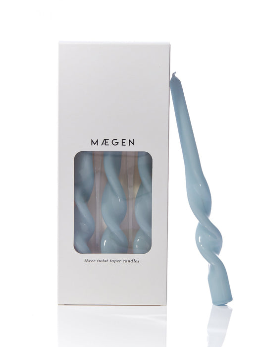 Maegan Glossy Taper Candles - Cornflower Blue - Large