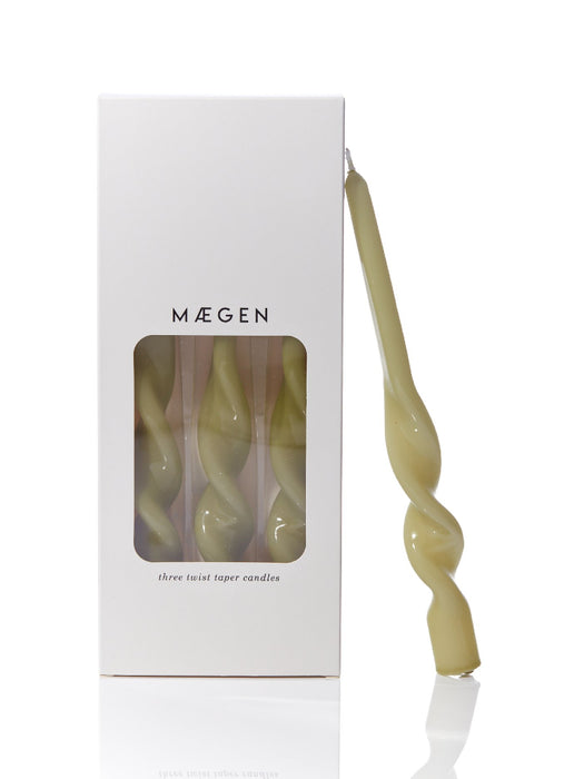 Maegan Glossy Taper Candles - Leaf Green - Large