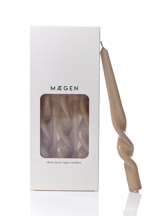 Maegan Glossy Taper Candles - Mink - Large