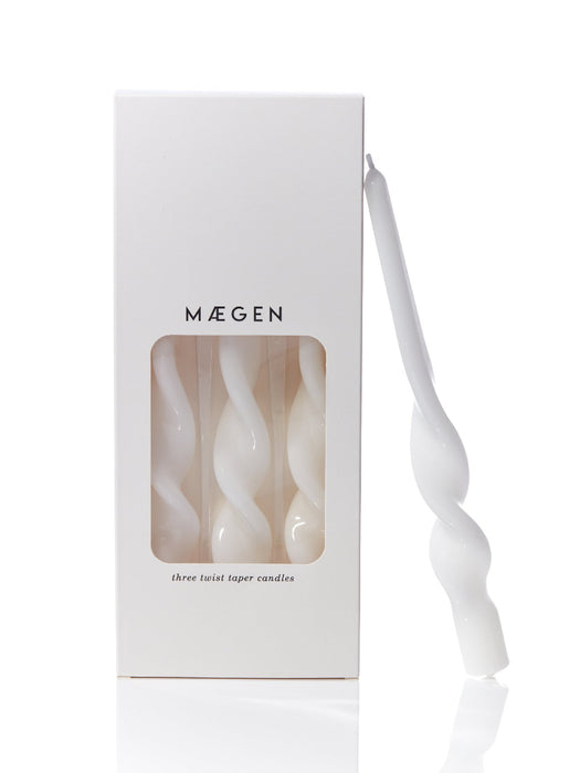 Maegan Glossy Taper Candles - Ice White - Large