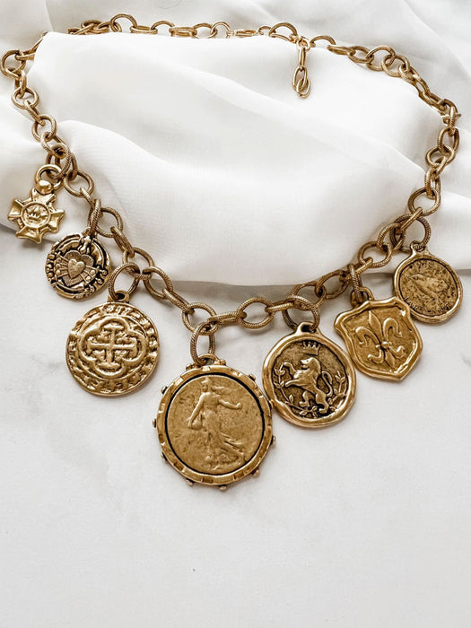 Seven Wonders Necklace | Coin Charm Necklace