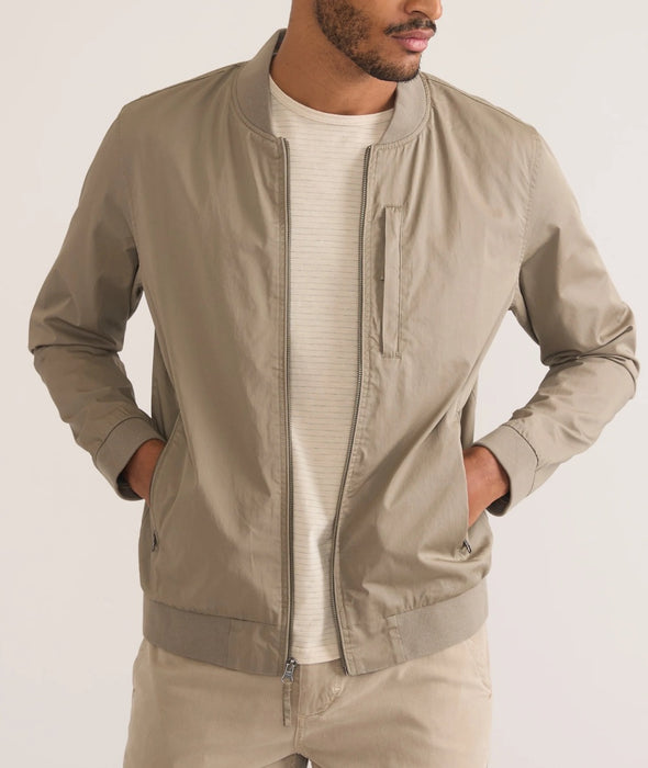 Marine Layer - Rossland Wax Canvas Bomber - Vetiver Green