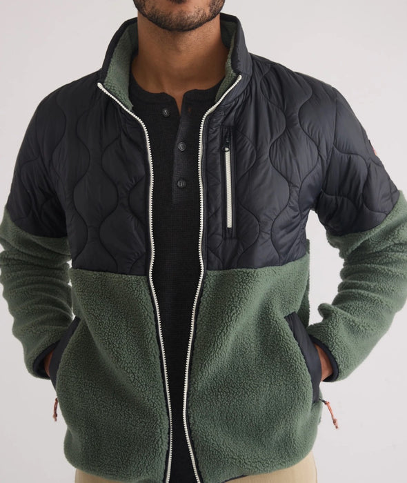 Marine Layer - Bariloche Sherpa Jacket - Anthracite/Green