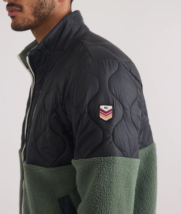 Marine Layer - Bariloche Sherpa Jacket - Anthracite/Green