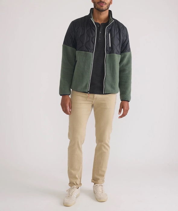 Marine Layer - Bariloche Sherpa Jacket - Anthracite/Green