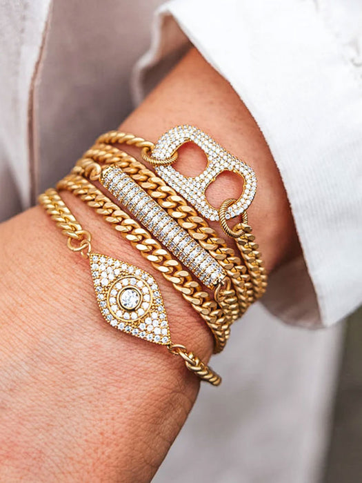 Gold Pave Eye Double Wrap Bracelet | Loni Paul