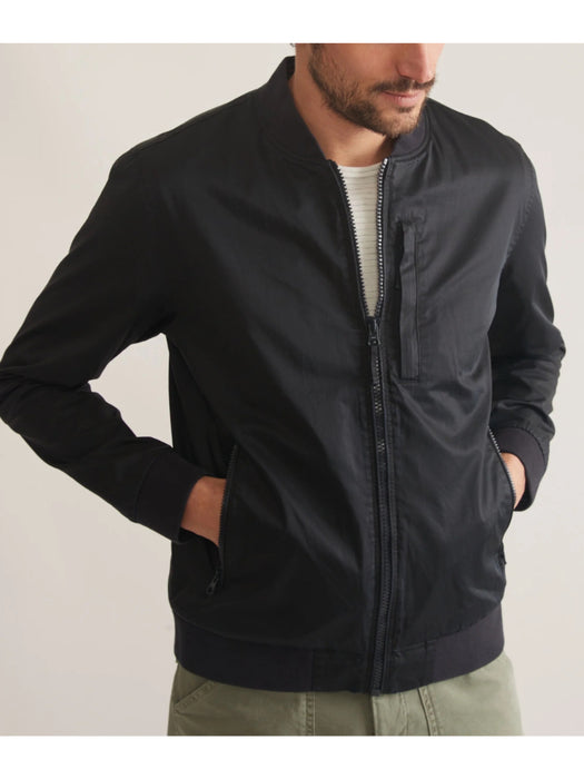 Marine Layer - Rossland Wax Canvas Bomber - Blue Black