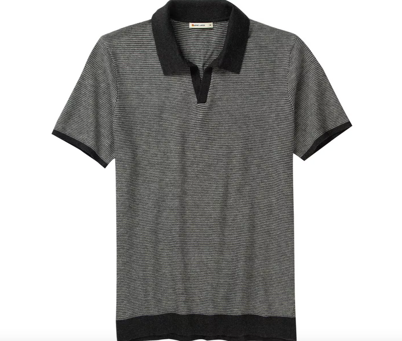 Marine Layer - Liam Sweater Polo - Charcoal (black, gray)