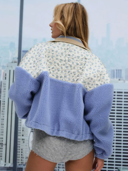 For Love and Lemons | Saide Floral Fleece Jacket