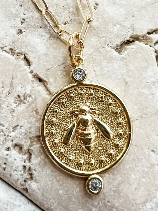 Bee Coin Necklace