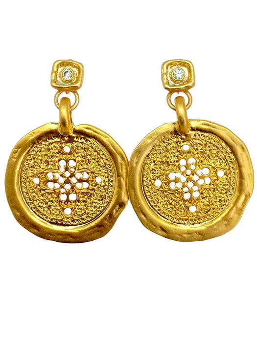 Gold Filagree Coin Earring | Loni Paul