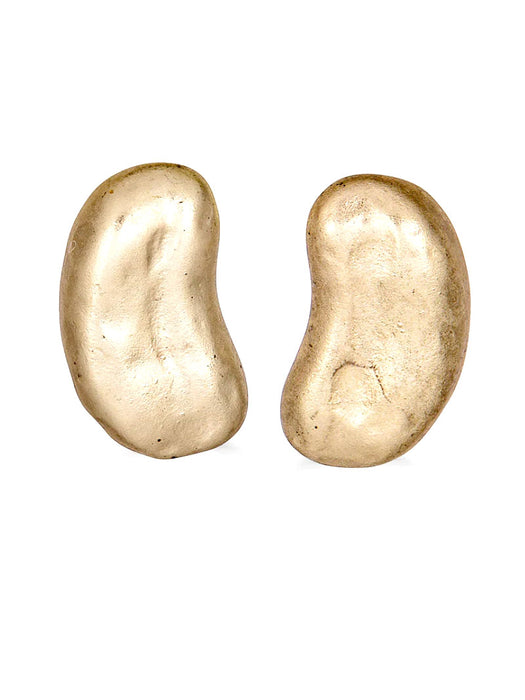 Matte Gold Coffee Bean Studs | Loni Paul