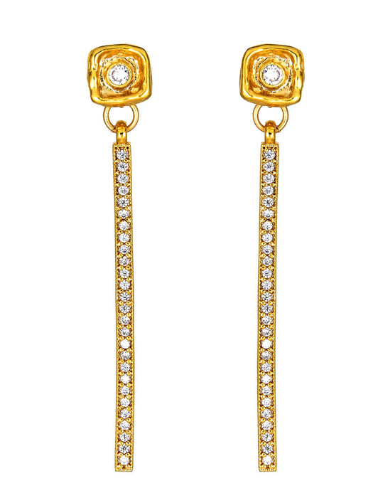 Gold Crystal Bar Earrings | Loni Paul