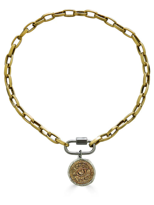 Mixed Metal Gold Luck Coin Charm Necklace | Loni Paul