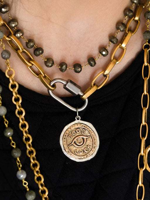 Mixed Metal Gold Luck Coin Charm Necklace | Loni Paul