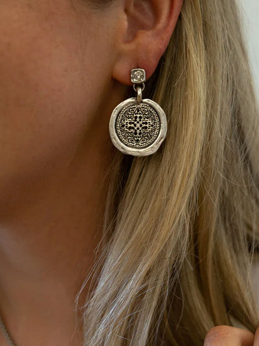 Silver Filagree Coin Earring | Loni Paul