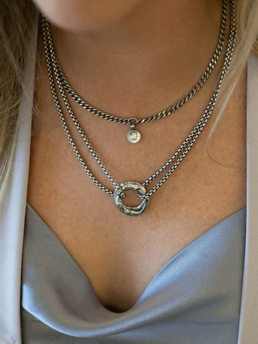 Petite Silver Minimalist Crystal Necklace | Loni Paul