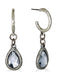 Silver Teardrop Crystal Hoop Earrings