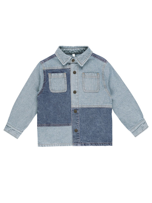 Patchwork Denim Overshirt | Rylee and Cru