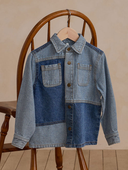 Patchwork Denim Overshirt | Rylee and Cru