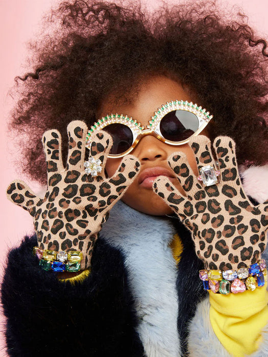 Leopard Jeweled Gloves | Super Smalls 